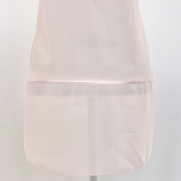 New French Connection Mixed Fabrics High Low Hem Short Sleeve Top Blush Pink XS - Picture 12 of 14